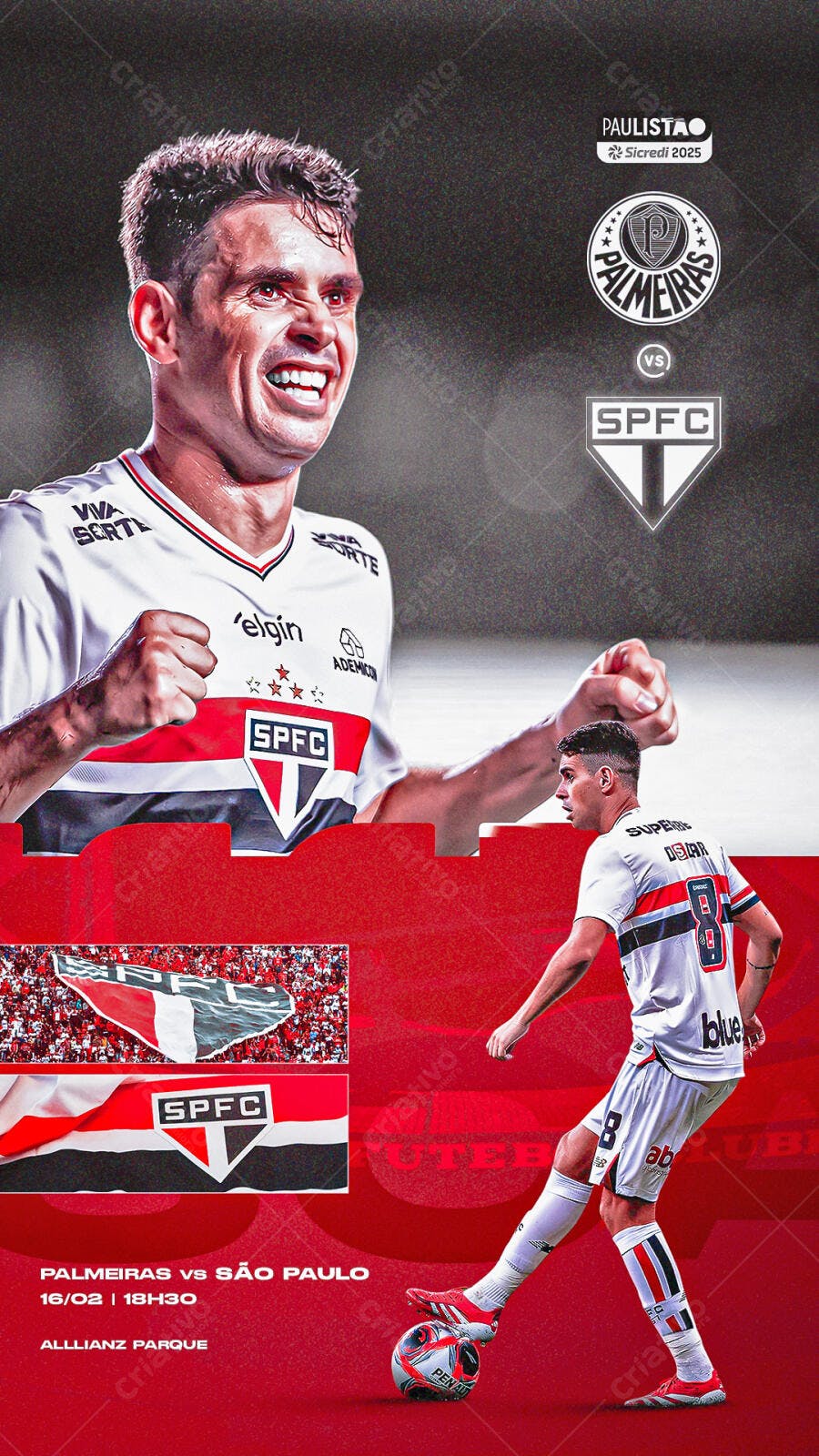 Poster Palmeiras x São Paulo PSD Editável
