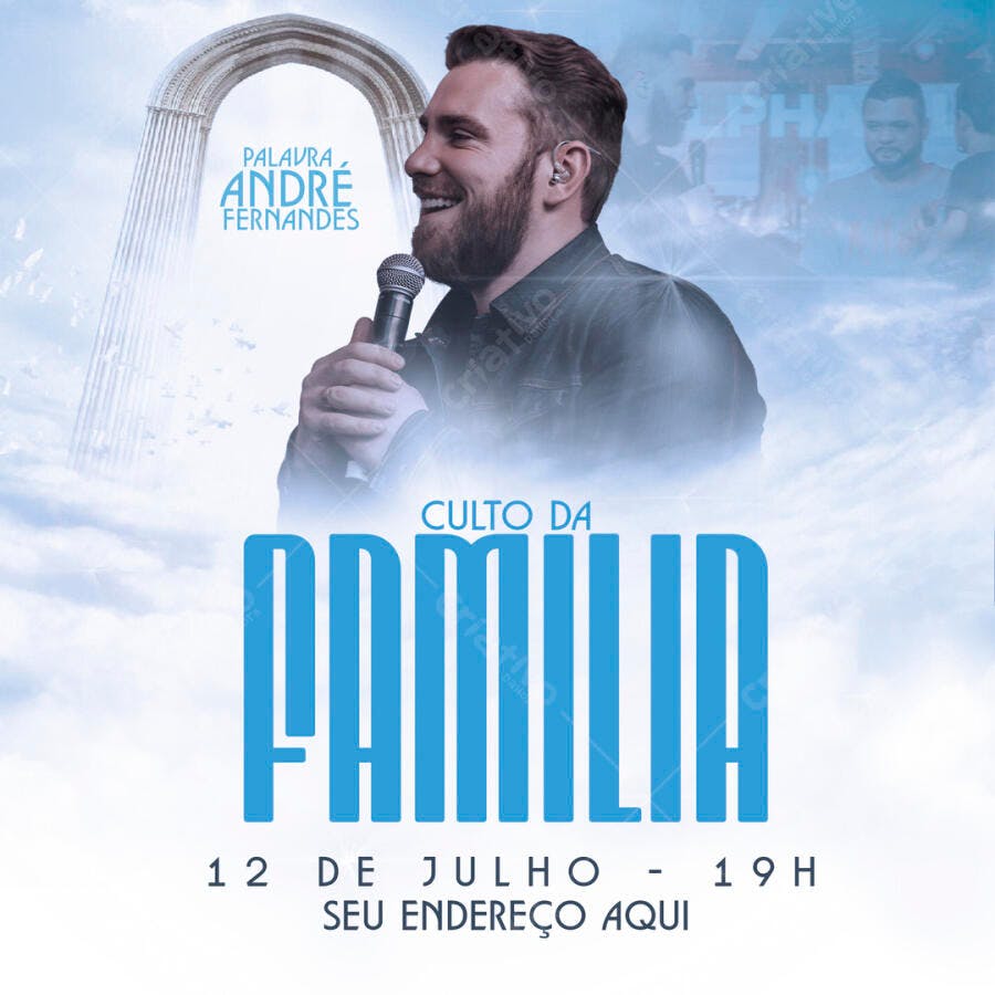 Flyer para Culto da Família PSD Editável