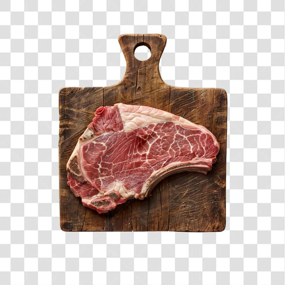 IMAGEM AÇOUGUE SUPERMERCADO BISTECA OU CARRÉ FATIADO COM FUNDO ISOLADO