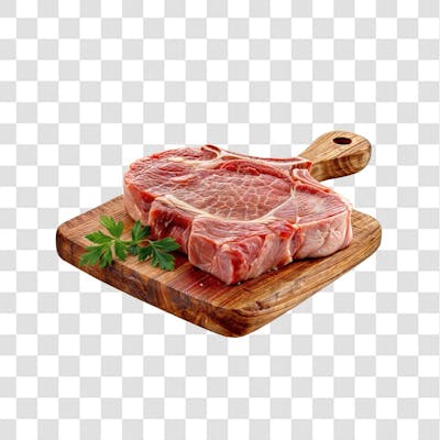 IMAGEM AÇOUGUE SUPERMERCADO BISTECA OU CARRÉ FATIADO COM FUNDO ISOLADO