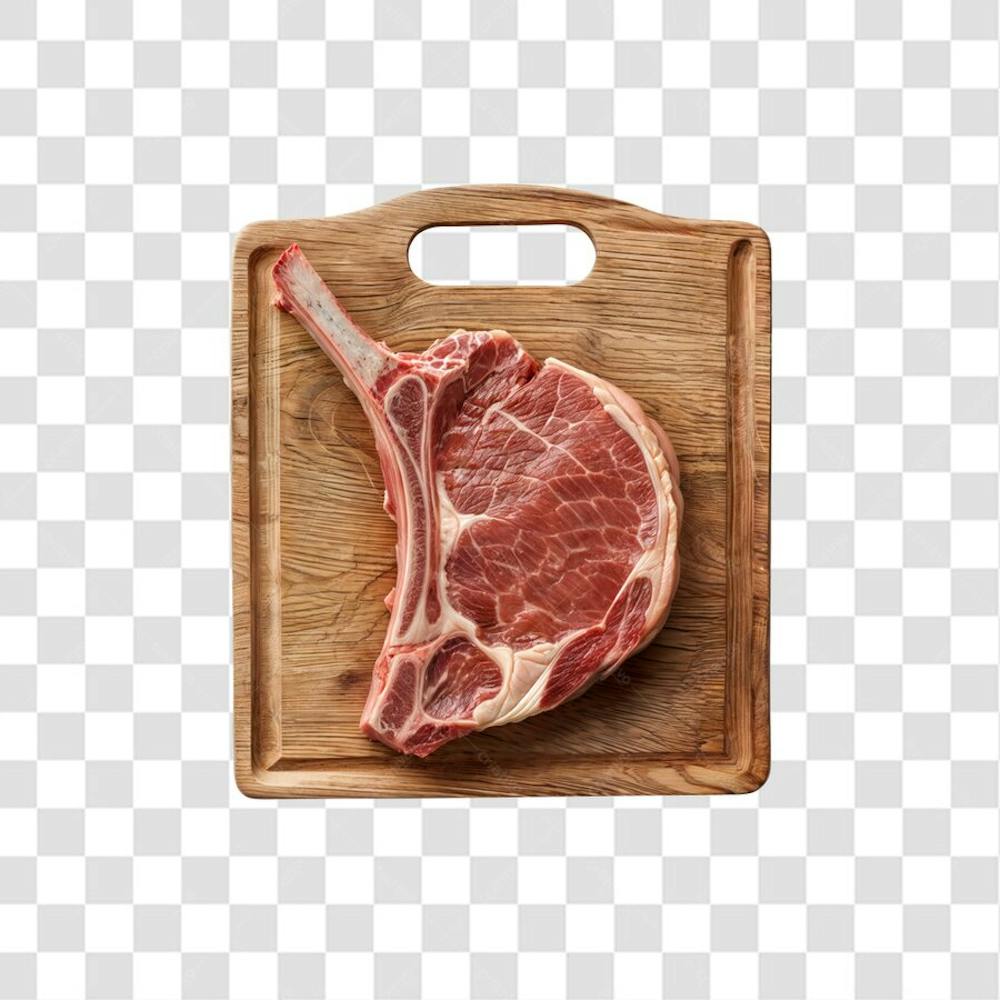 IMAGEM AÇOUGUE SUPERMERCADO BISTECA OU CARRÉ FATIADO COM FUNDO ISOLADO
