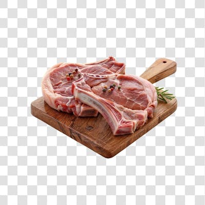 IMAGEM AÇOUGUE SUPERMERCADO BISTECA OU CARRÉ FATIADO COM FUNDO ISOLADO