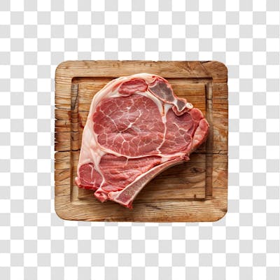 IMAGEM AÇOUGUE SUPERMERCADO BISTECA OU CARRÉ FATIADO COM FUNDO ISOLADO