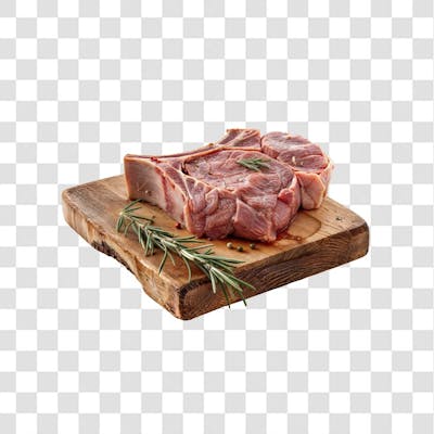 IMAGEM AÇOUGUE SUPERMERCADO BISTECA OU CARRÉ FATIADO COM FUNDO ISOLADO