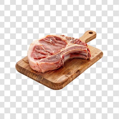 IMAGEM AÇOUGUE SUPERMERCADO BISTECA OU CARRÉ FATIADO COM FUNDO ISOLADO