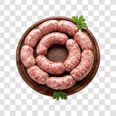 IMAGEM AÇOUGUE SUPERMERCADO LINGUIÇA TOSCANA CHURRASCO NA BRASA COM FUNDO ISOLADO