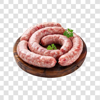 IMAGEM AÇOUGUE SUPERMERCADO LINGUIÇA TOSCANA CHURRASCO NA BRASA COM FUNDO ISOLADO