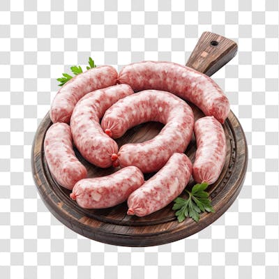 IMAGEM AÇOUGUE SUPERMERCADO LINGUIÇA TOSCANA CHURRASCO NA BRASA COM FUNDO ISOLADO
