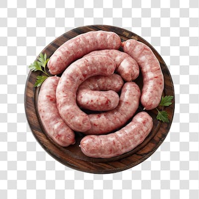 IMAGEM AÇOUGUE SUPERMERCADO LINGUIÇA TOSCANA CHURRASCO NA BRASA COM FUNDO ISOLADO