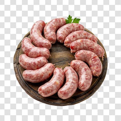 IMAGEM AÇOUGUE SUPERMERCADO LINGUIÇA TOSCANA CHURRASCO NA BRASA COM FUNDO ISOLADO