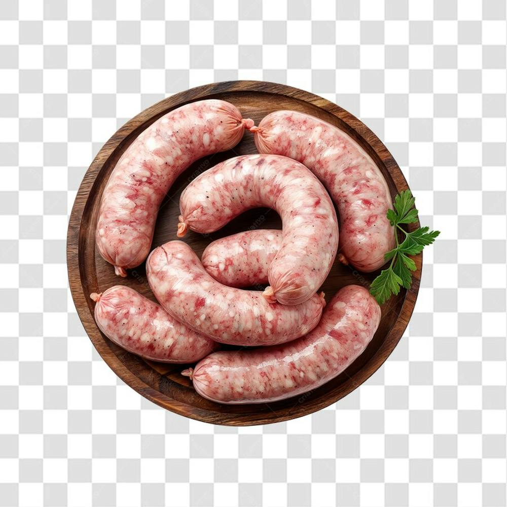 IMAGEM AÇOUGUE SUPERMERCADO LINGUIÇA TOSCANA CHURRASCO NA BRASA COM FUNDO ISOLADO