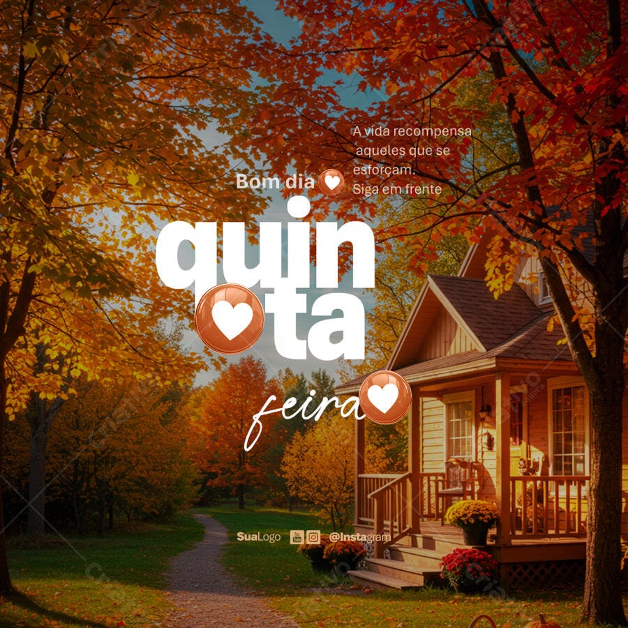 Postagem Instagram Quinta-feira Outono PSD Editável