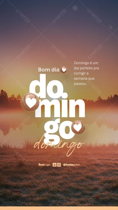 Bom dia domingo frase comunicado aviso informe Social Media PSD Editável (1)