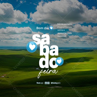 Bom dia sabado frase comunicado aviso informe Social Media PSD Editável (1)