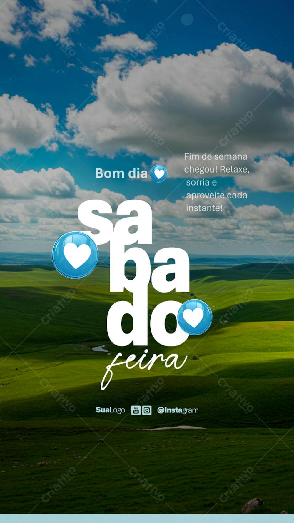 Bom dia sabado frase comunicado aviso informe Social Media PSD Editável (1)