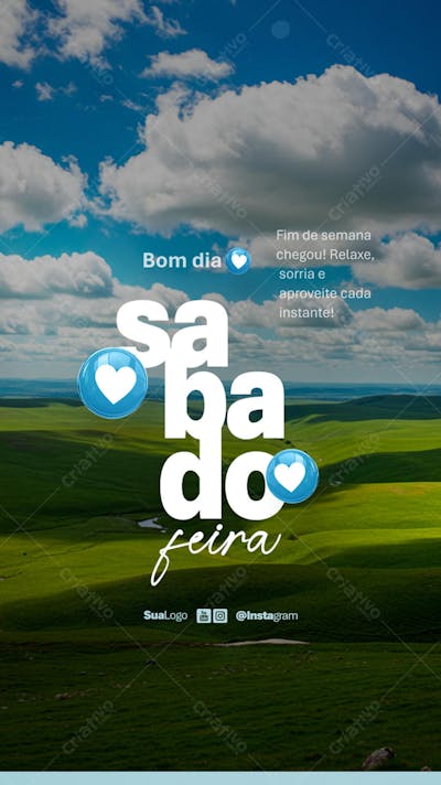 Bom dia sabado frase comunicado aviso informe Social Media PSD Editável (1)
