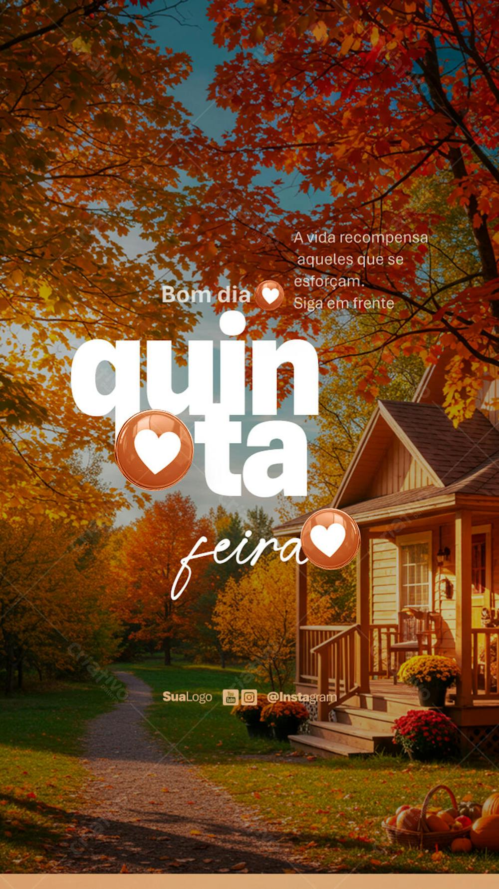 Bom dia quinta-feira frase comunicado aviso informe Social Media PSD Editável (1)