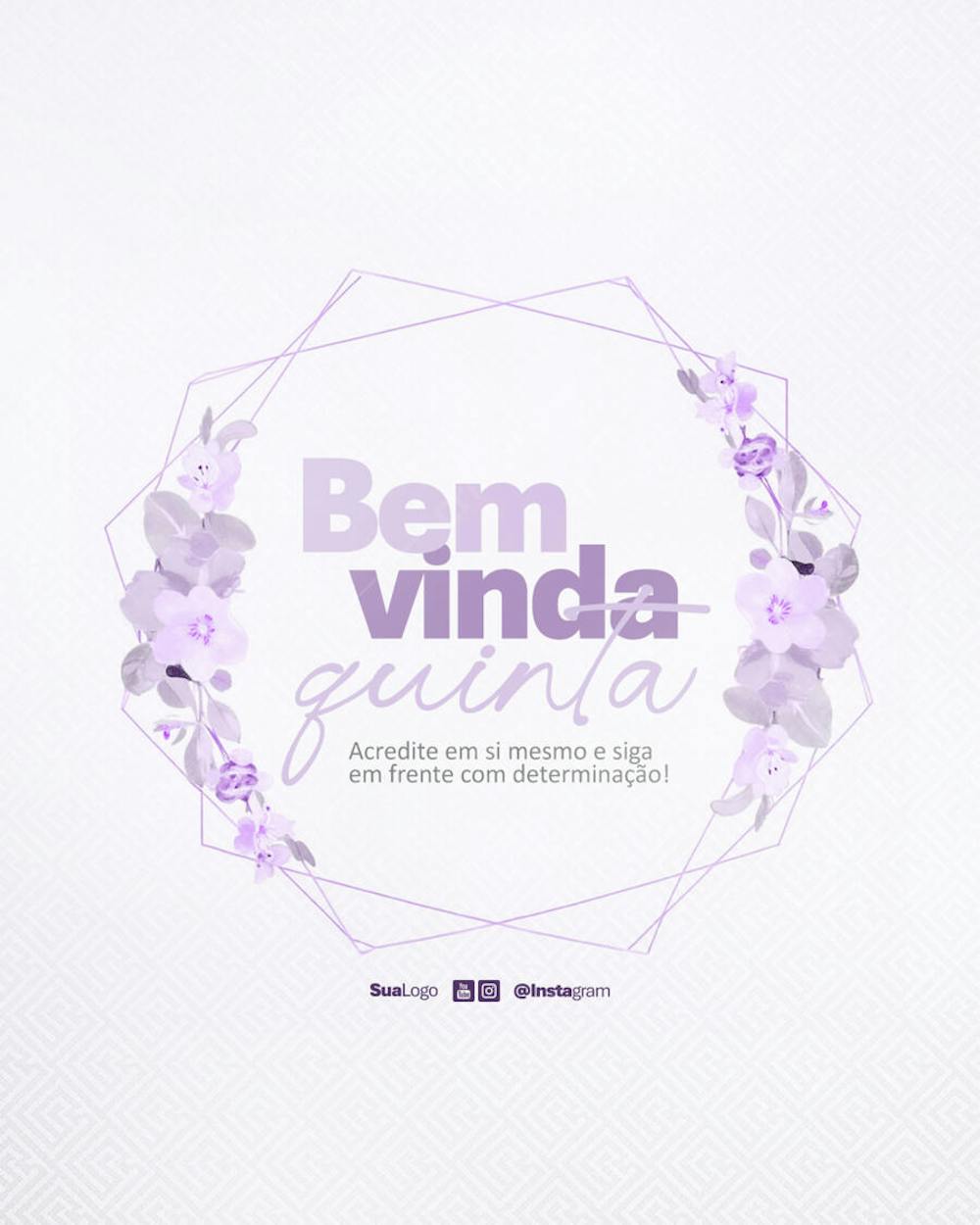 Bem vinda quinta-feira frase comunicado aviso informe Social Media PSD Editável (1)
