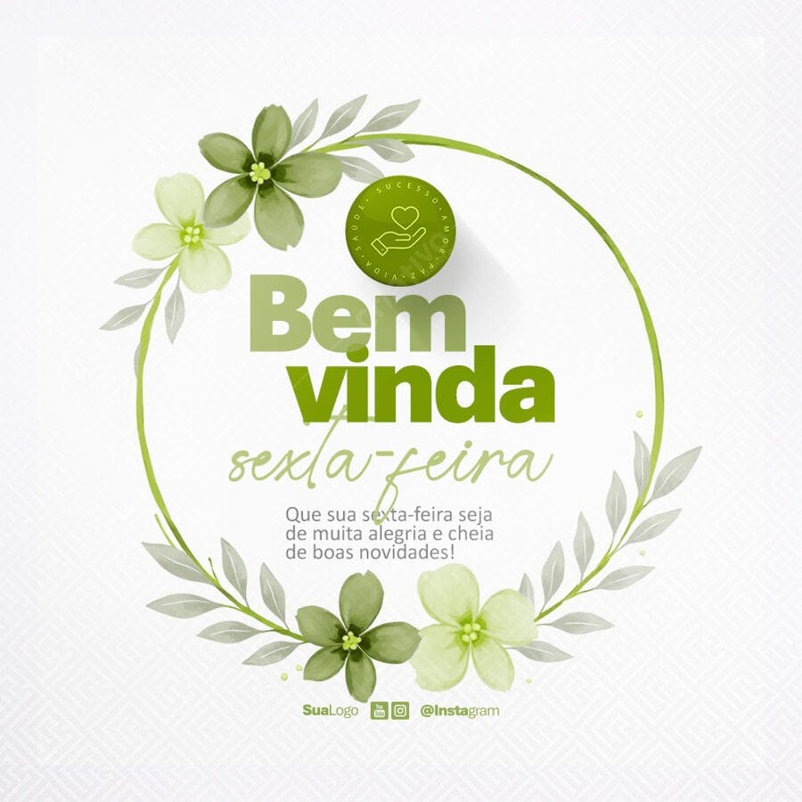 Post para Boas Vindas Sexta-feira PSD Editável