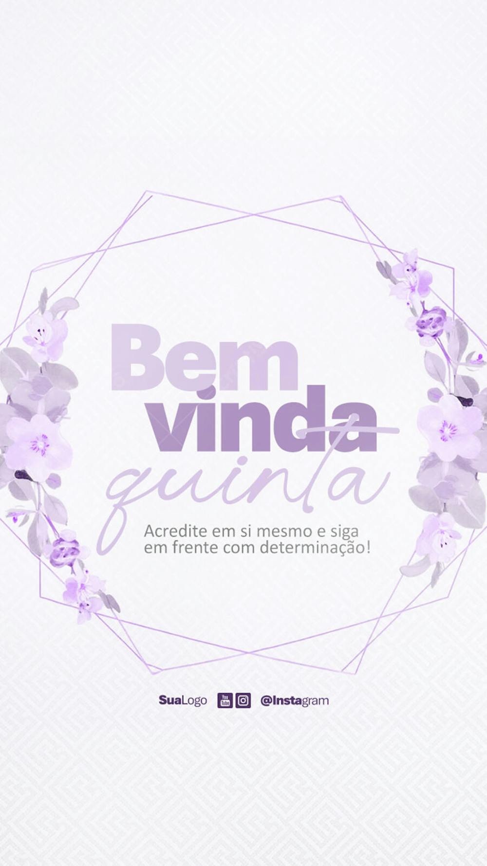 Bem vinda quinta-feira frase comunicado aviso informe Social Media PSD Editável (1)