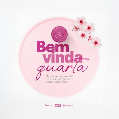 Bem vindo quarta-feira frase comunicado aviso informe Social Media PSD Editável (1)