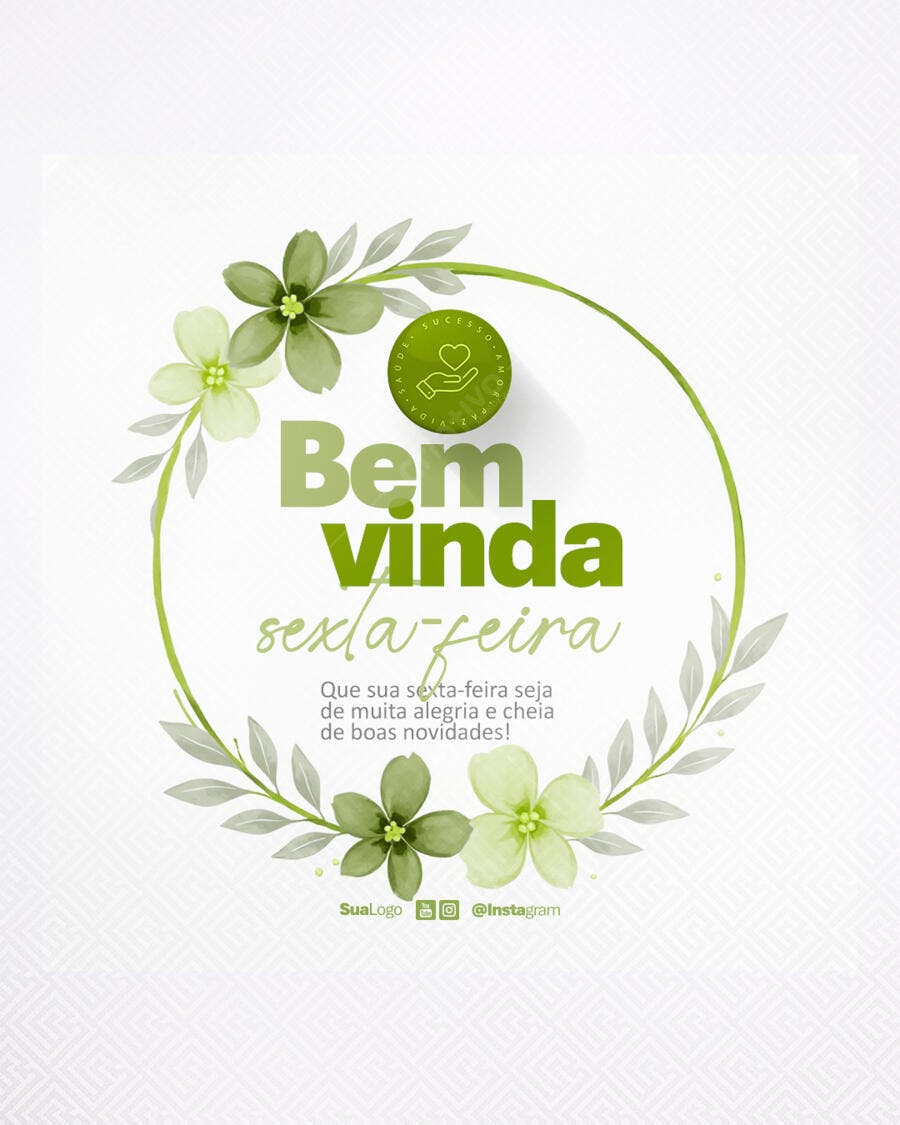 Postagem de Boas Vindas para Sexta-feira PSD Editável