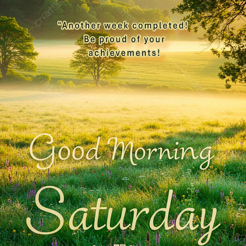 Good morning saturday  frase comunicado aviso informe Social Media PSD Editável 