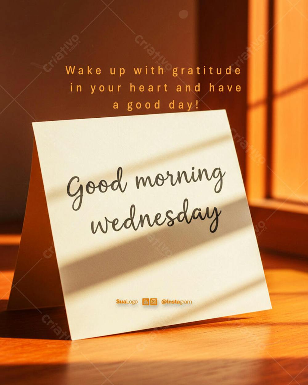 Good morning   wednesday comunicado aviso informe Social Media PSD Editável 