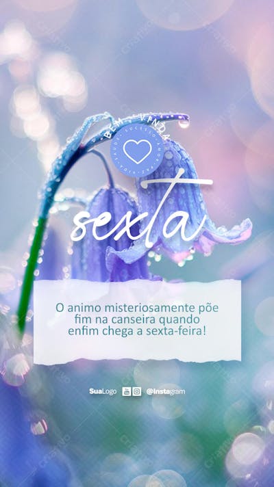 Bem-vinda sexta-feira frase comunicado aviso informe Social Media PSD Editável (1)