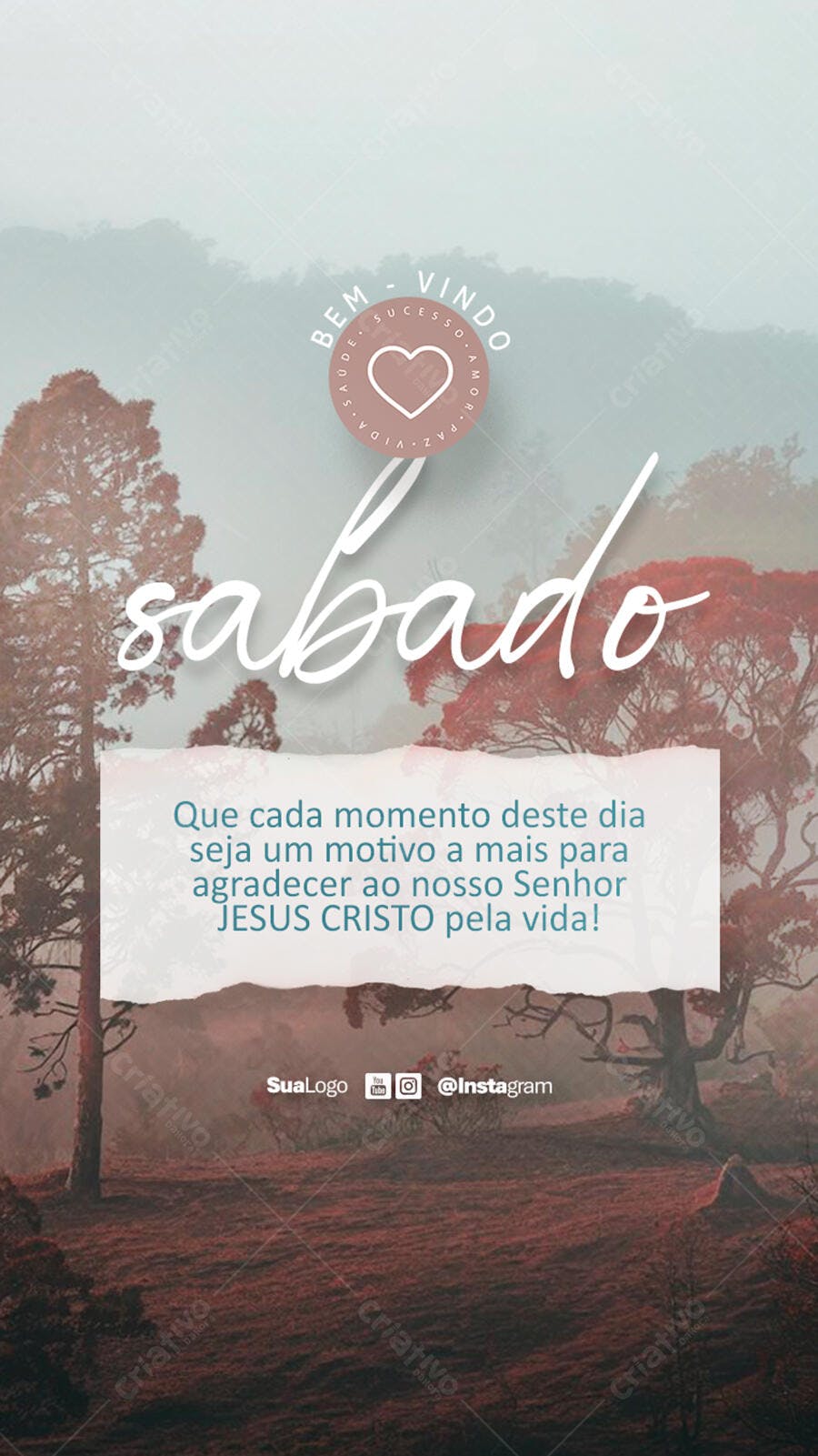 Post para Redes Sociais - Sábado Cristão PSD Editável