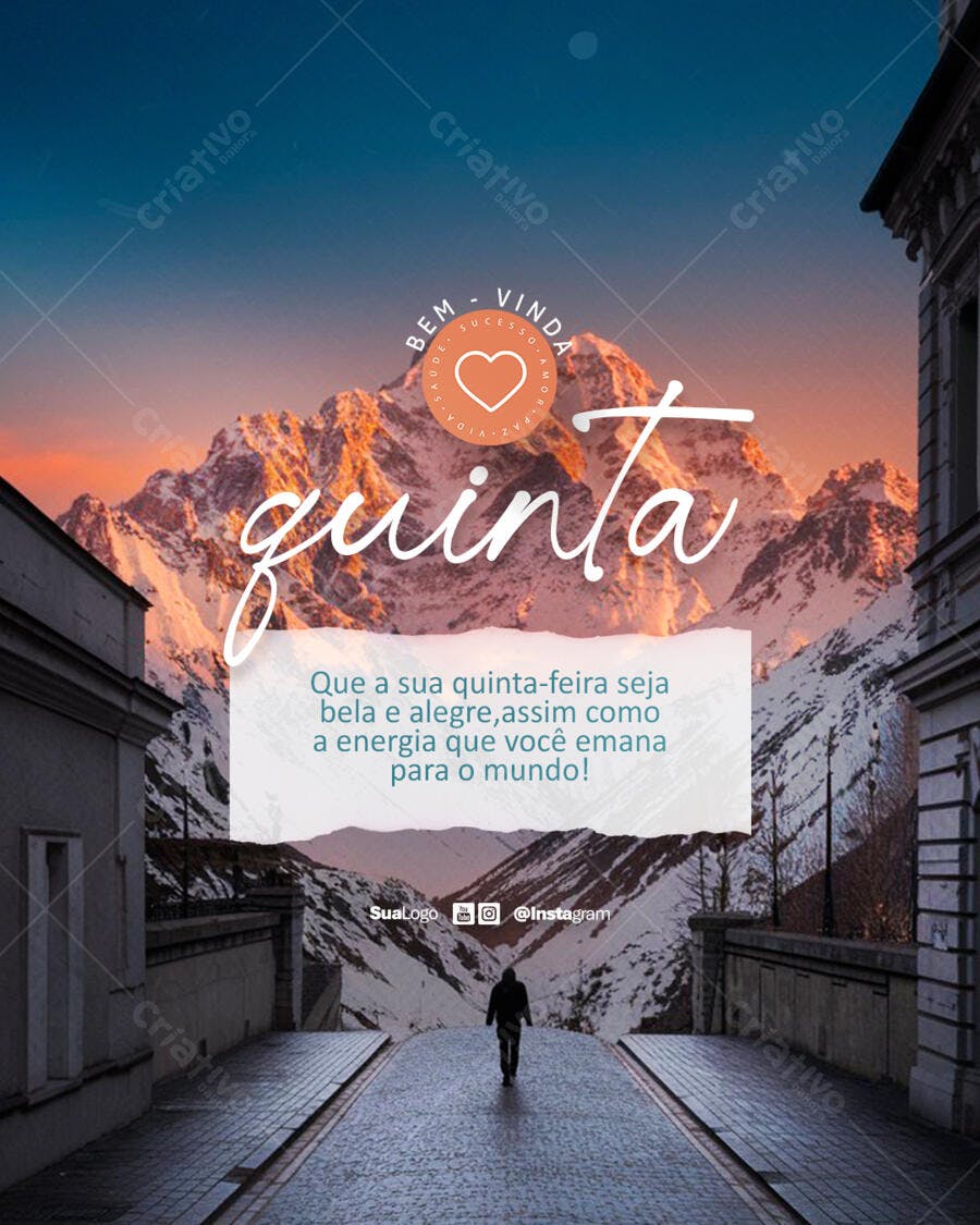 Post para Redes Sociais com Mensagem Motivacional PSD Editável
