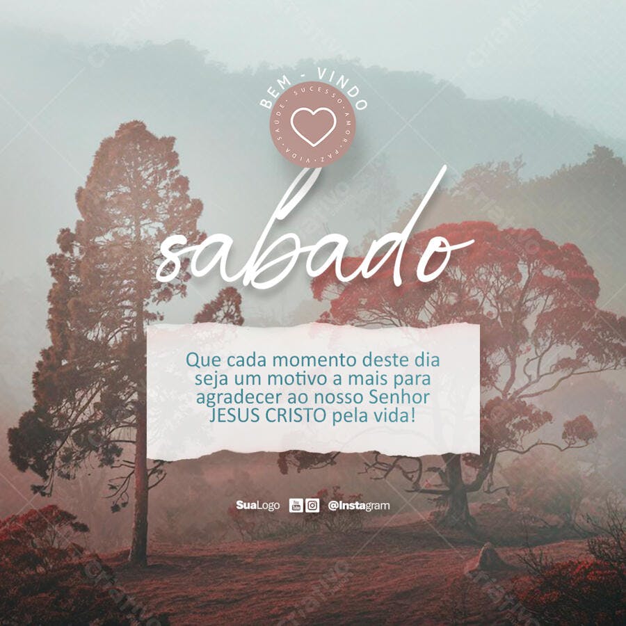 Post para Redes Sociais de Sábado PSD Editável