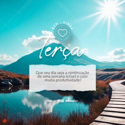Bem-vinda terça frase comunicado aviso informe Social Media PSD Editável (1)