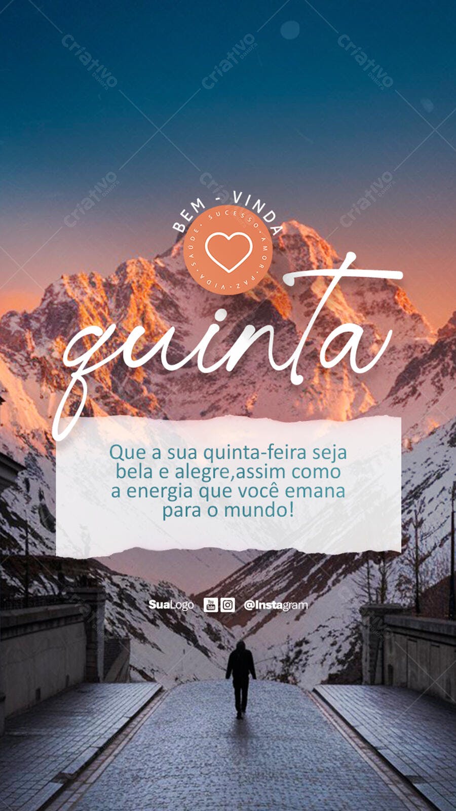 Post Instagram Motivacional Quinta-Feira PSD Editável