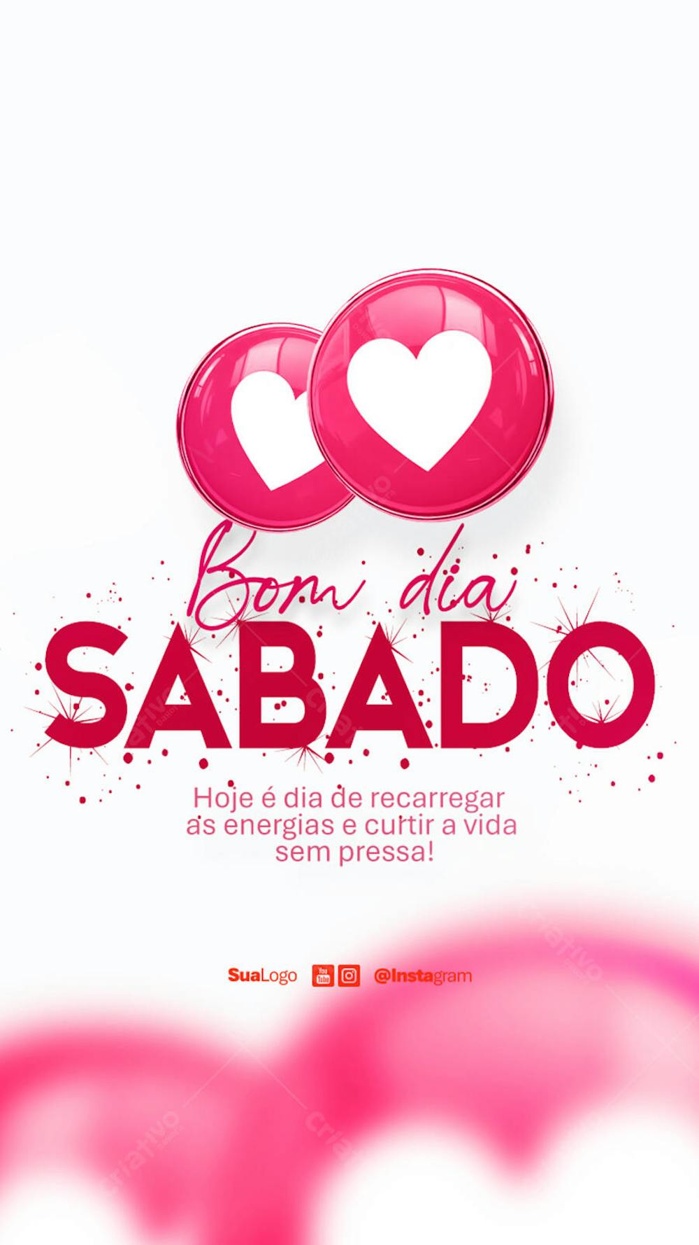 Bom dia sábado  frase comunicado aviso informe Social Media PSD Editável