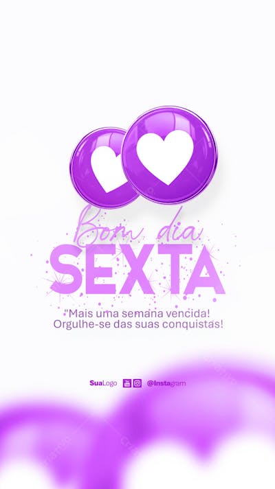 Bom dia sexta-feira  frase comunicado aviso informe Social Media PSD Editável