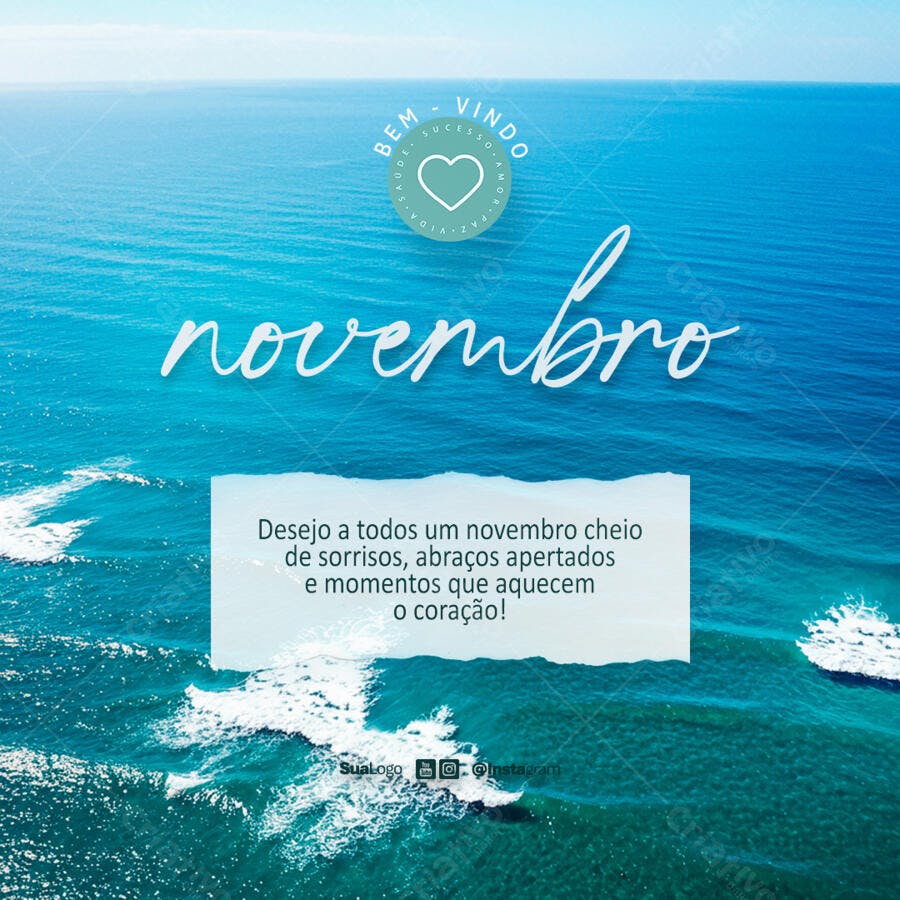 Postagem para Boas Vindas Novembro PSD Editável