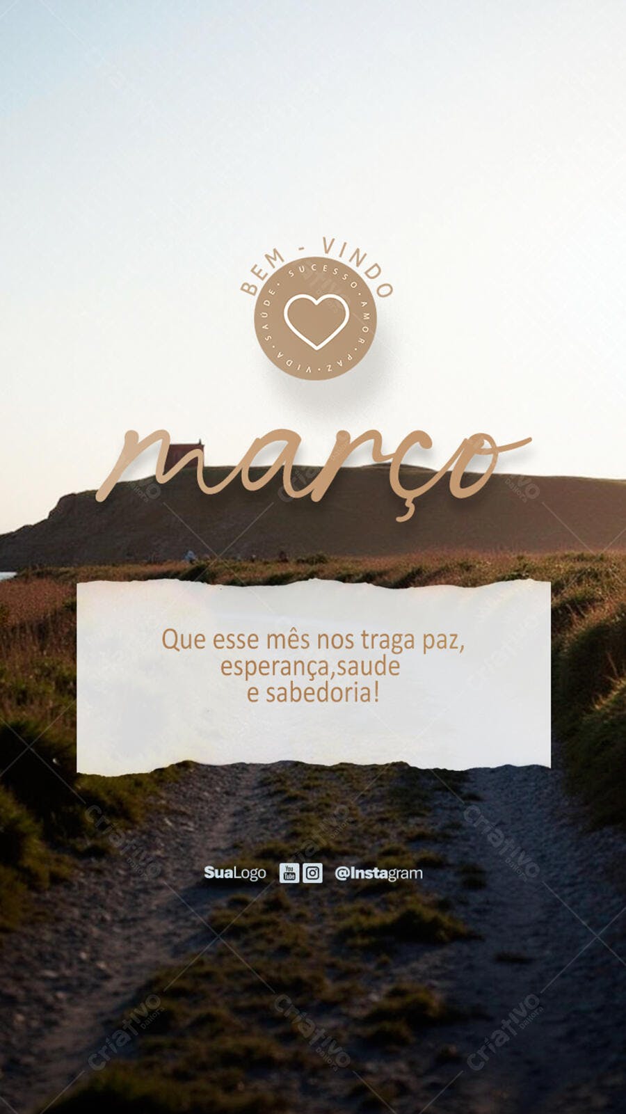 Flyer Mensagem Março PSD Editável