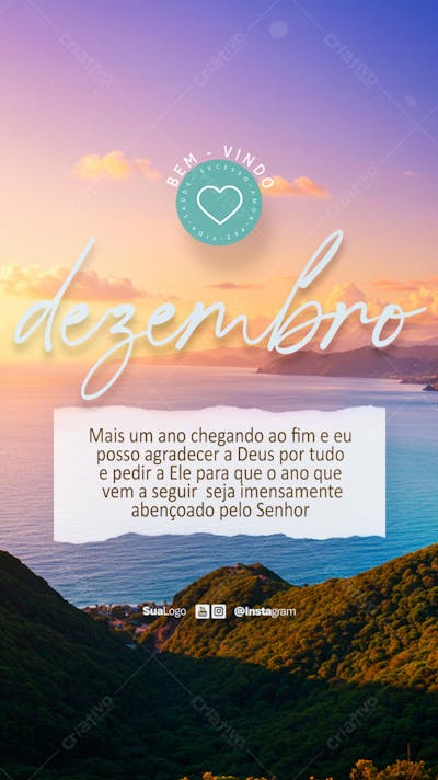 Bem-vindo dezembro frase comunicado aviso informe Social Media PSD Editável
