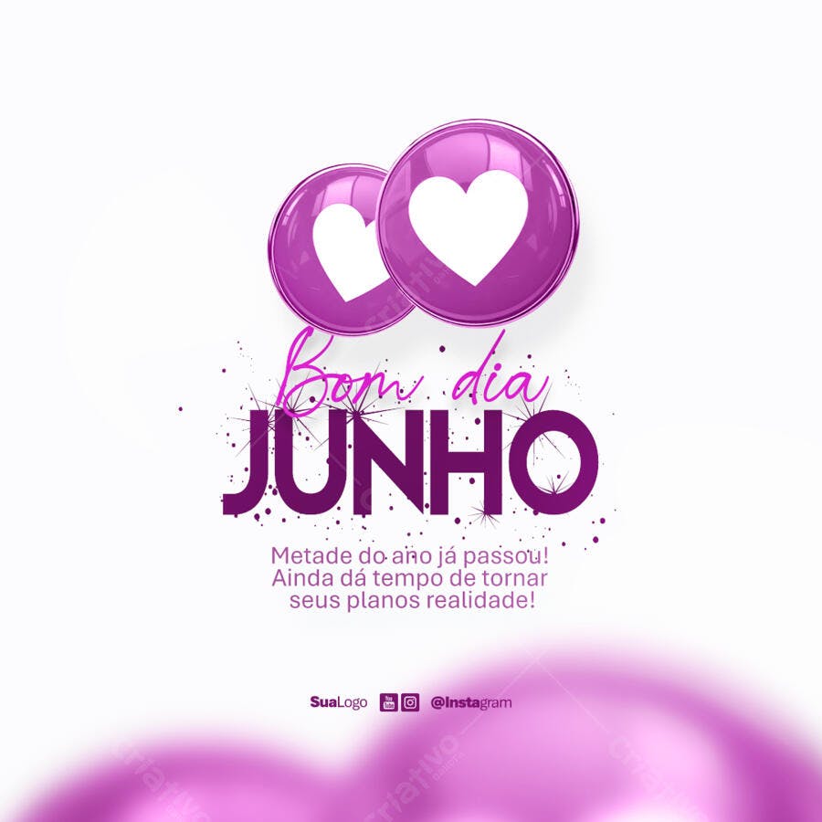 Postagem Instagram Junho PSD Editável