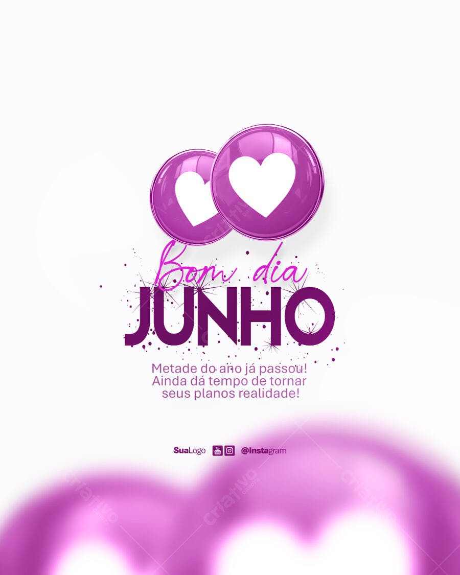 Postagem para Instagram Junho PSD Editável