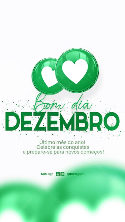 Bom dia dezembro  frase comunicado aviso informe Social Media PSD Editável