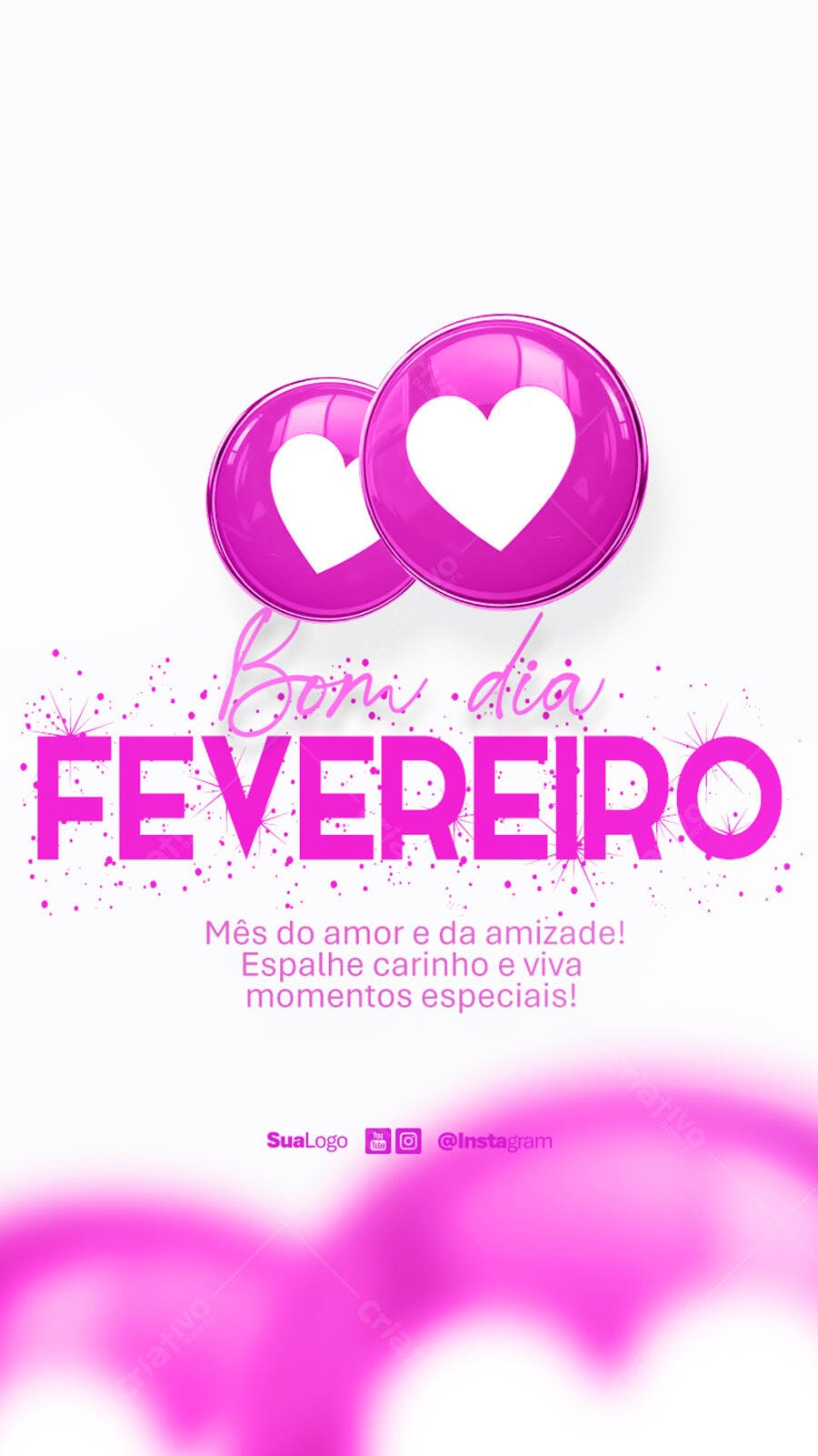 Flyer para o Mês do Amor e Amizade PSD Editável