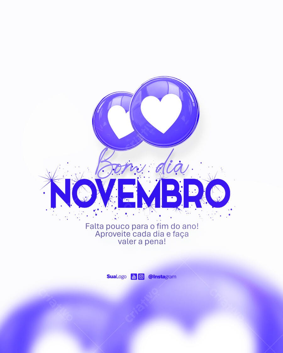 Postagem Instagram Boas Vindas Novembro PSD Editável