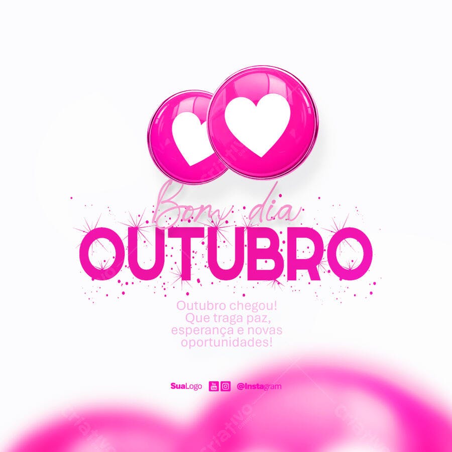 Postagem Boas Vindas Outubro PSD Editável