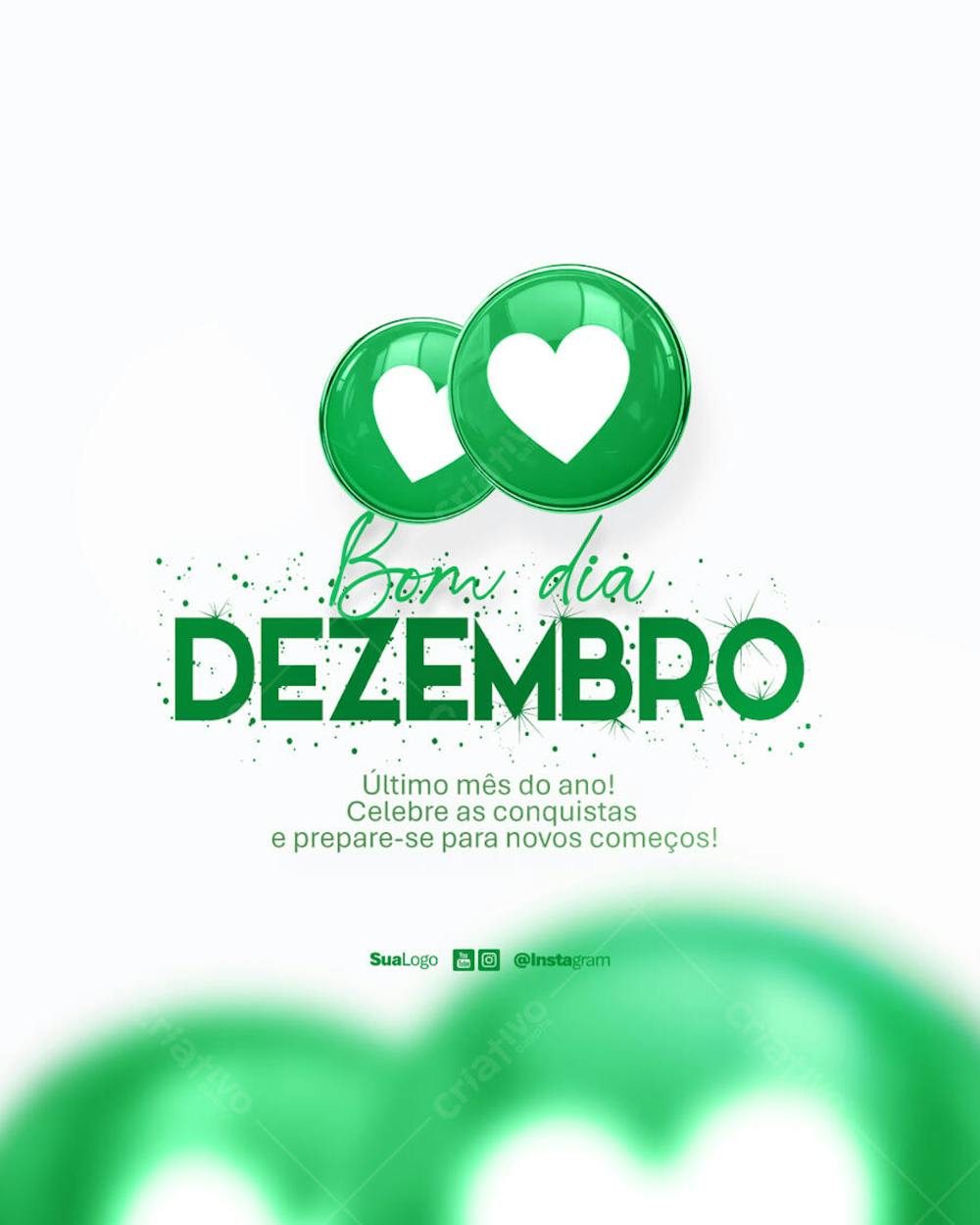 Bom dia dezembro  frase comunicado aviso informe Social Media PSD Editável