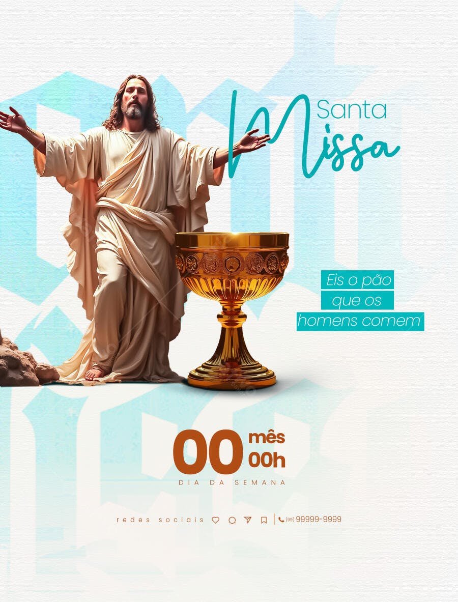 Flyer para Santa Missa PSD Editável