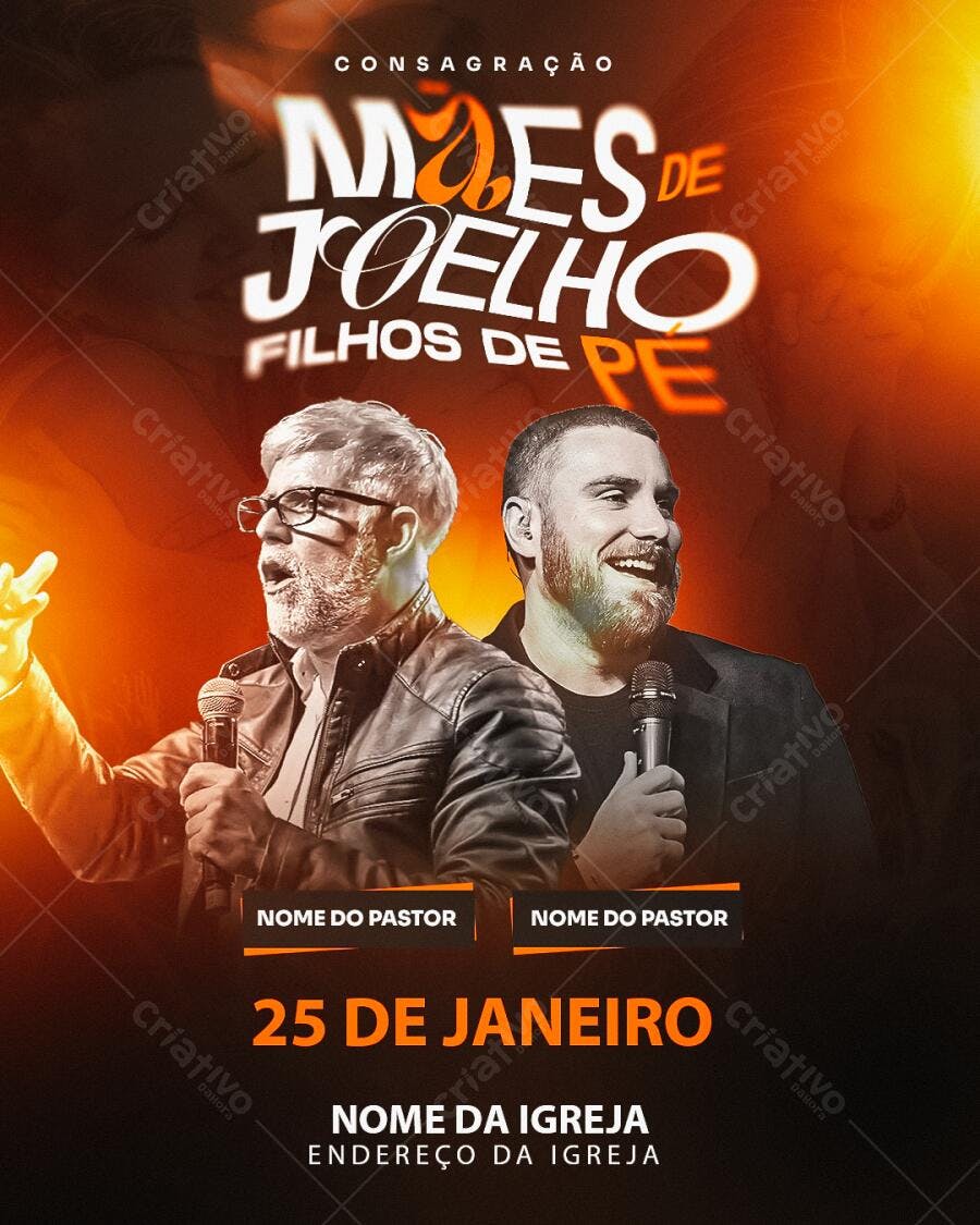 Flyer para Consagração Mês de Joelho PSD Editável