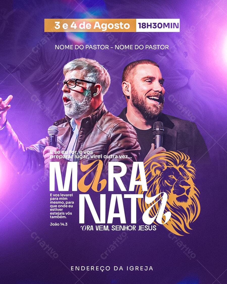 Flyer para Maratonas de Oração PSD Editável