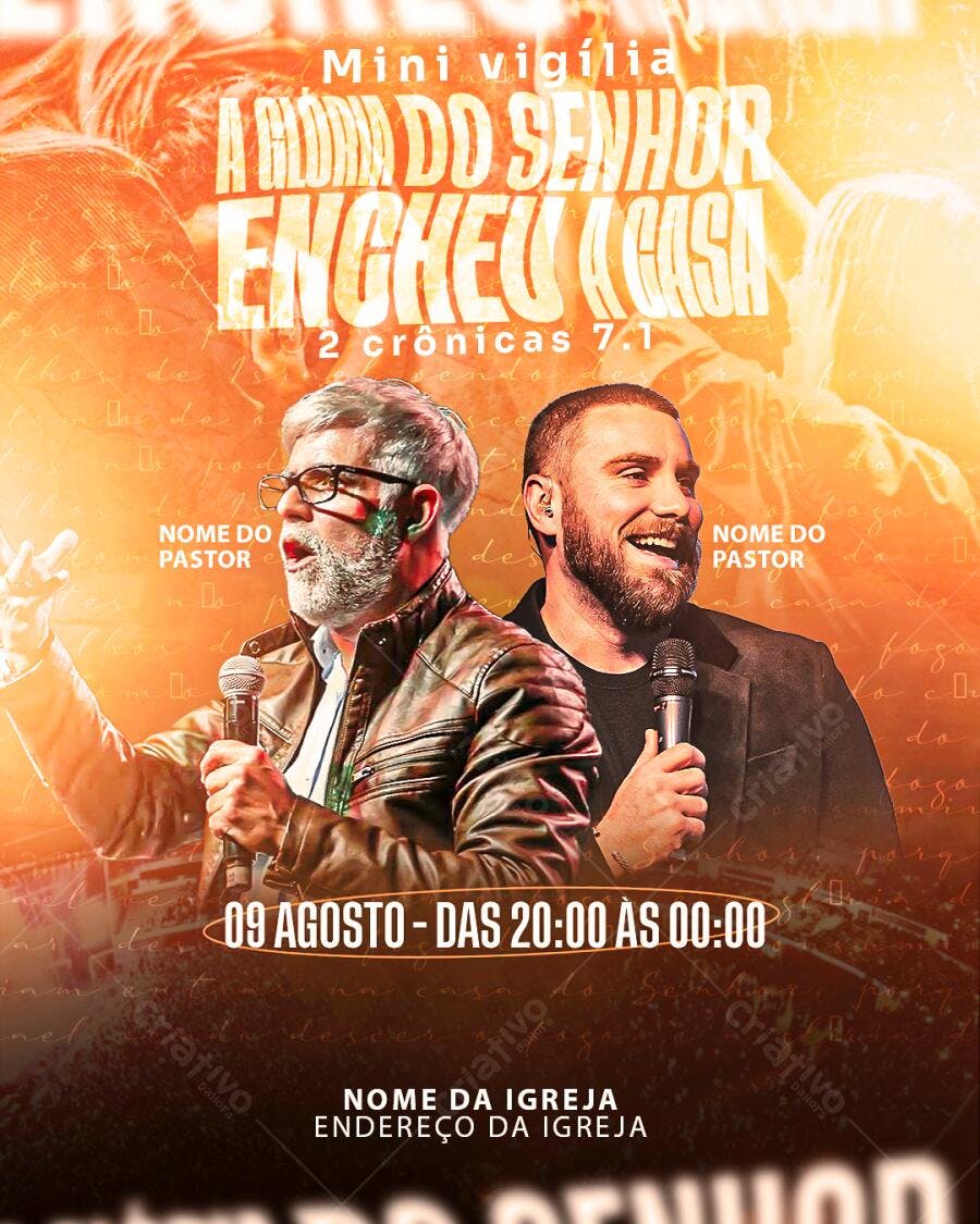 Flyer Mini Vigília Igreja PSD Editável